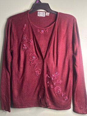 Bizzit Collection L Cardigan Shell Set Embroidered Cottagecore Romantic Boho